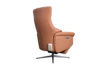 a orange modern design office chair in tan leather