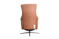 a orange modern design office chair in tan leather