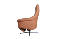 a orange modern design office chair in tan leather