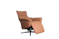 a orange modern design office chair in tan leather