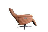a orange modern design office chair in tan leather