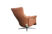 a orange modern design office chair in tan leather