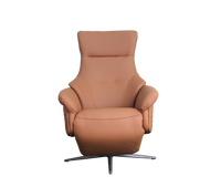 a orange modern design office chair in tan leather