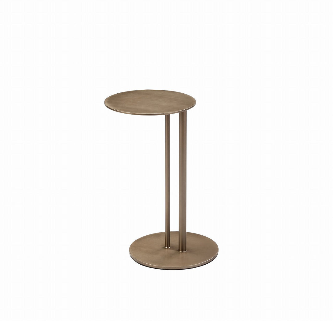 Bronze side table on a white background