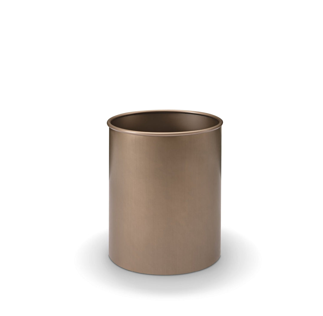 Bronze-colored cylindrical container on a white background