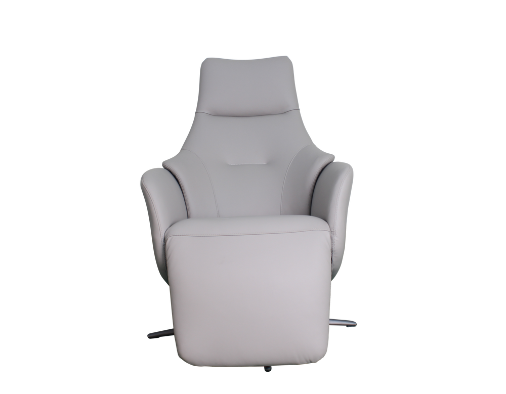 Gray recliner chair on a white background