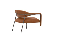 Brown chair with metal frame on a white background
