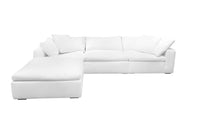 White sectional sofa on a white background