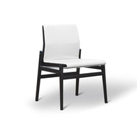 White chair with black frame on a white background