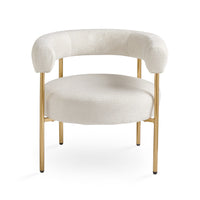 Modern chair with white cushioned seat and backrest on a white background