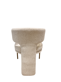 Beige textured chair on a white background