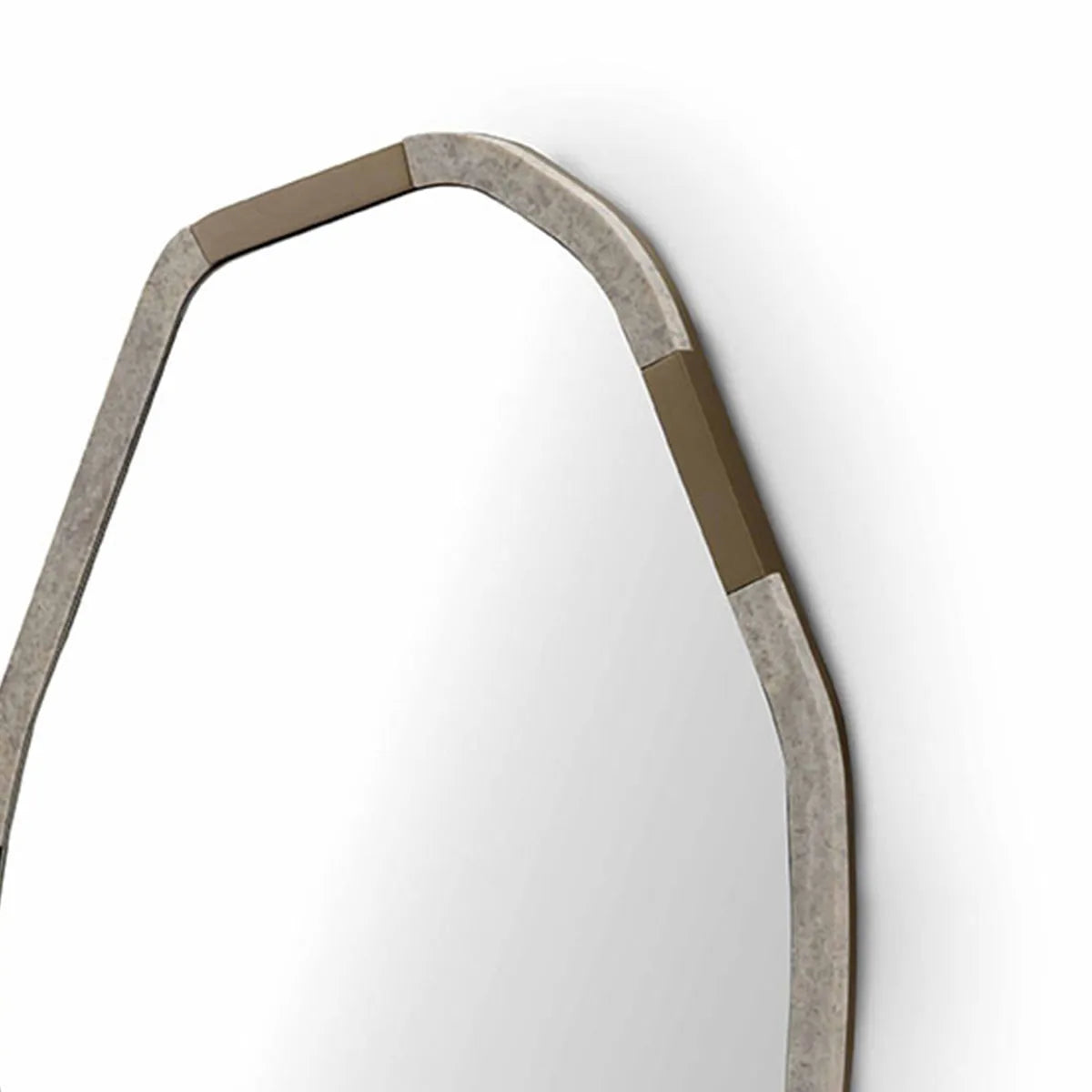 Decorative mirror with a unique design on a white background