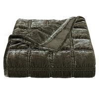Emily Faux Silk Velvet Box Stitch Throw