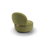 Green chair with a brown band on a white background