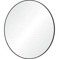 Side look of a mirror with black frame on a white background