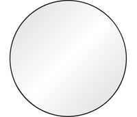 A mirror with black frame on a white background