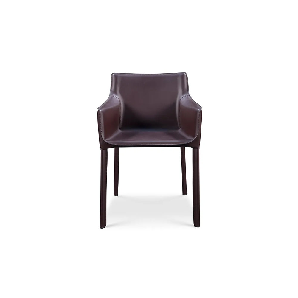 Brown armchair on a white background