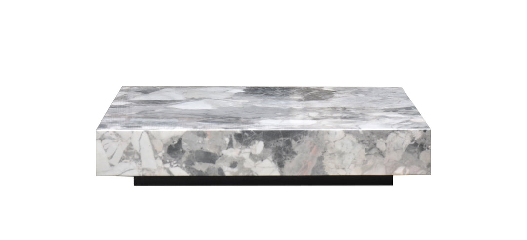 Marble-patterned coffee table on a white background