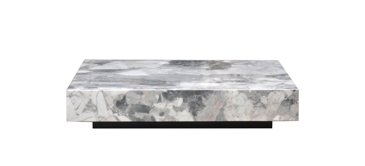 Marble-patterned coffee table on a white background