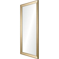 Gold-framed mirror on a white background