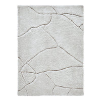 Textured gray area rug on a white background
