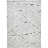 Textured area rug with stone pattern on a white background