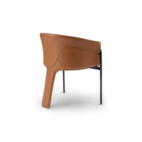 Brown chair with black legs on a white background