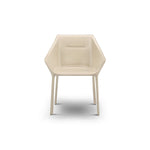 Beige chair with a geometric design on a white background
