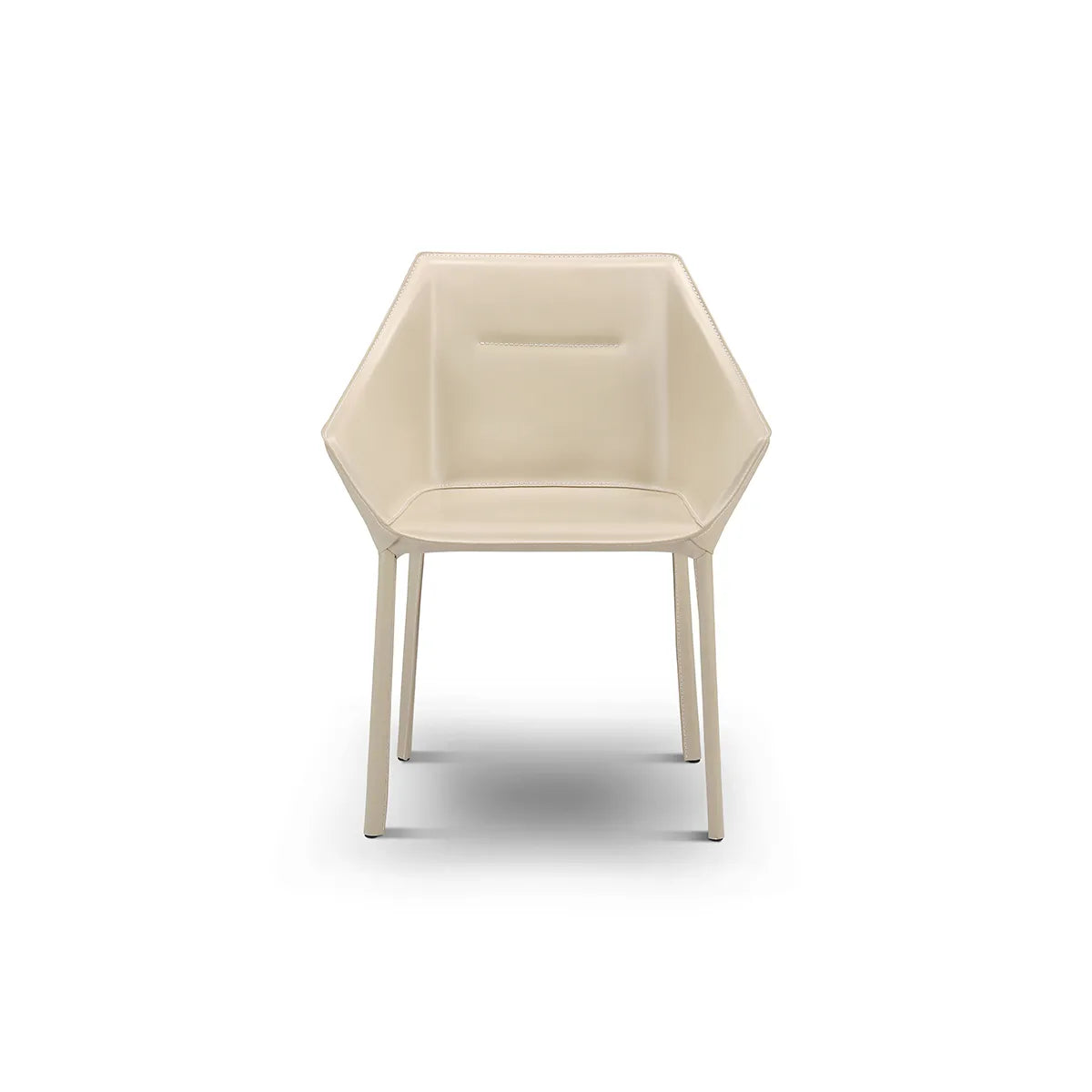 Beige chair with a geometric design on a white background