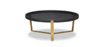 Murphy glass coffee table-Tempered & Brass