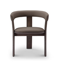 Brown chair with wooden legs on a white background