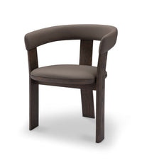 Brown chair with cushioned seat on a white background