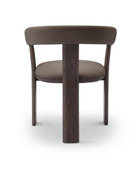 Brown chair with wooden legs on a white background