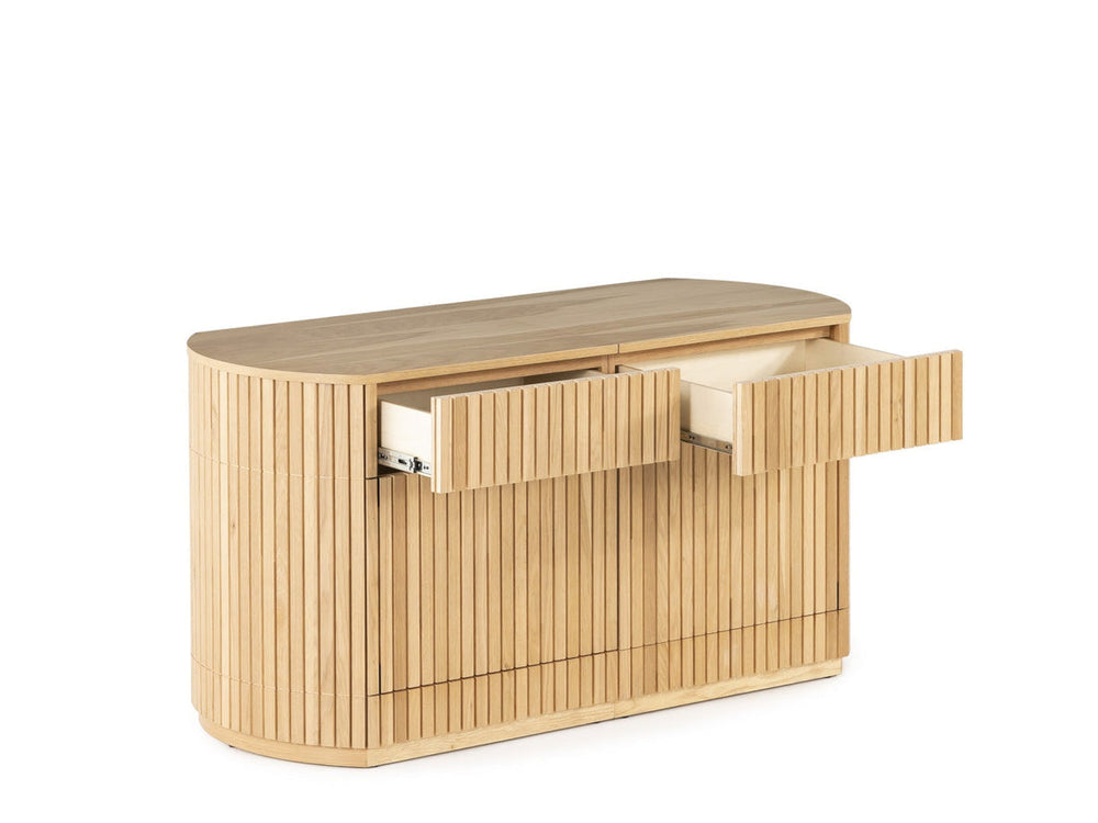 Wooden cabinet with a drawer on a white background
