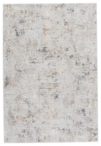 Textured area rug with a neutral color palette on a white background