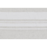 A square-shaped decorative pillow with a double-sided stripe design, featuring a natural and cream color palette.