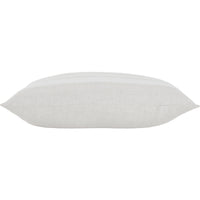 A square-shaped decorative pillow with a double-sided stripe design, featuring a natural and cream color palette.