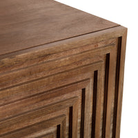 Close-up of a wooden surface with geometric patterns