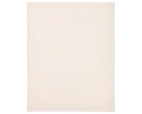 A beige, solid-colored area rug with a visible texture.