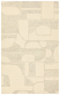Beige and brown abstract patterned rug
