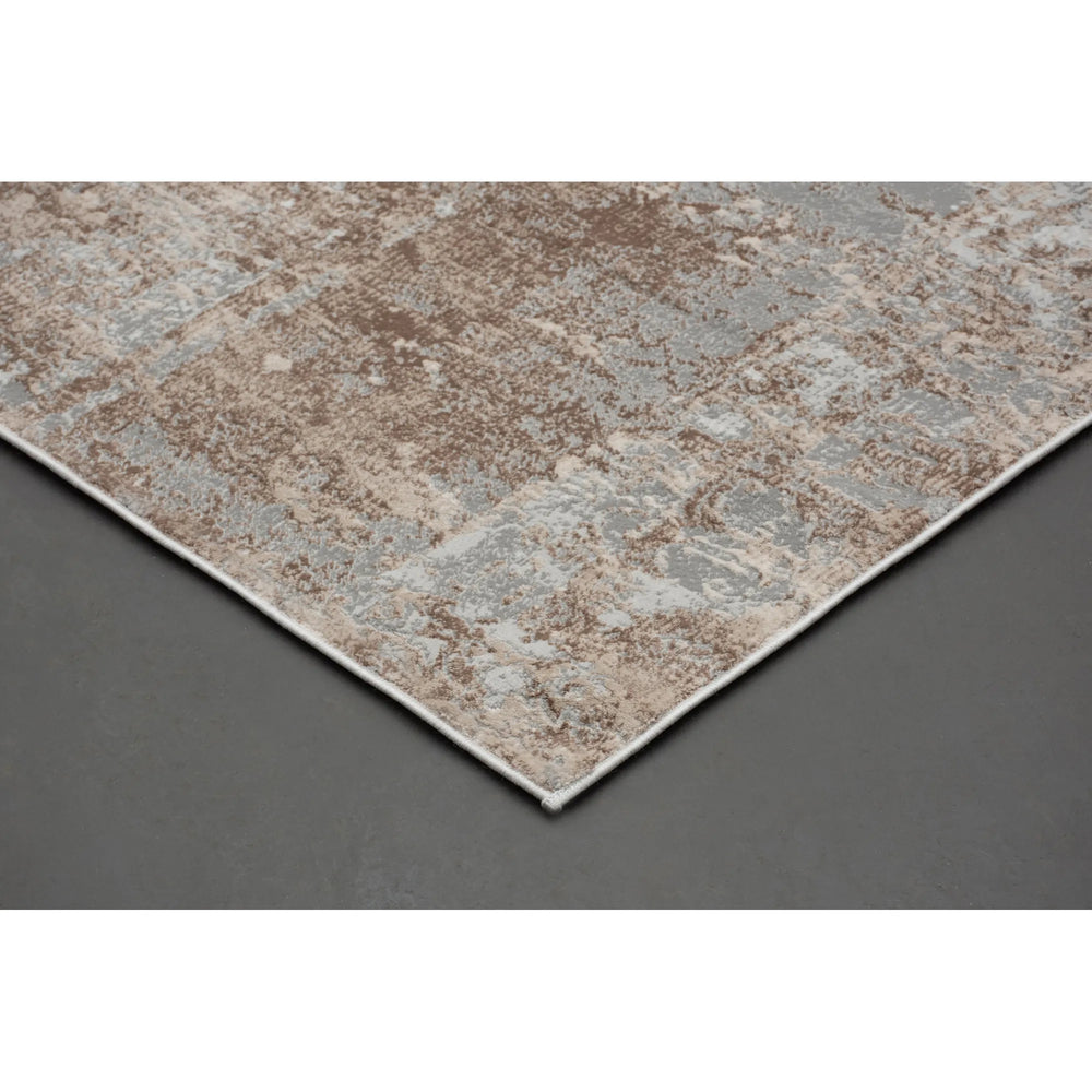 Patterned rug on a gray background