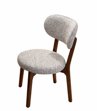 Pair of chairs with textured gray cushions on a white background