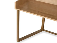 Wooden corner desk on a white background
