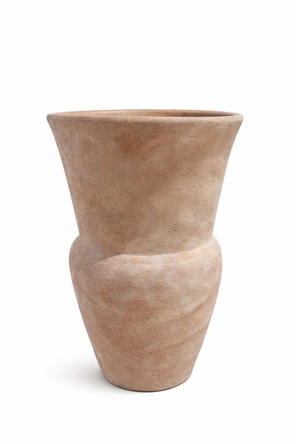 Terracotta vase on a white background