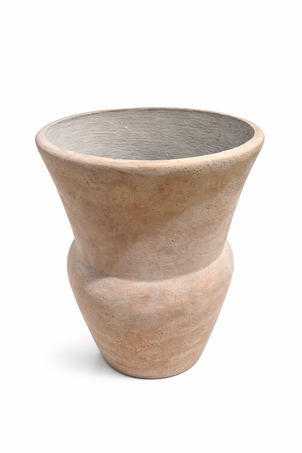 Terracotta pot on a white background
