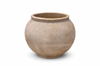 Textured beige pot on a white background