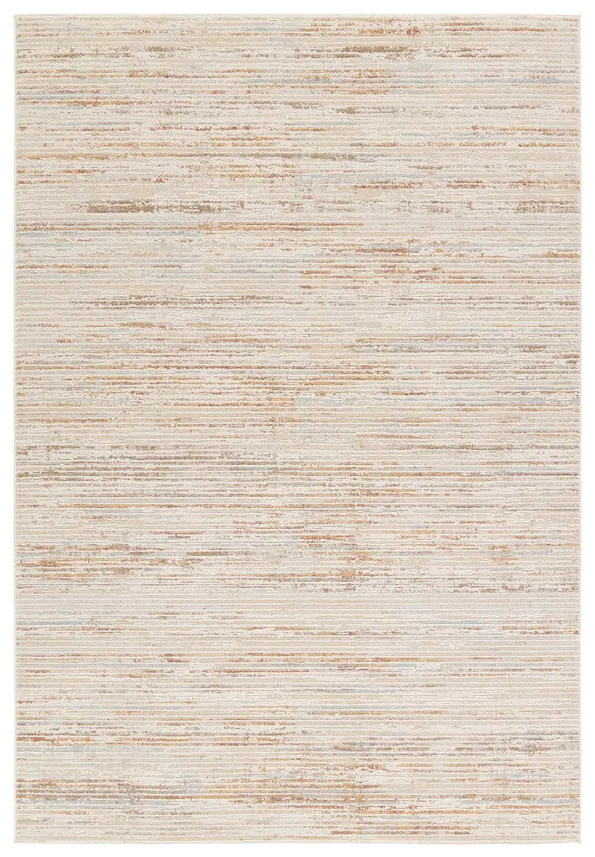 A power loomed area rug with beige and brown tones.