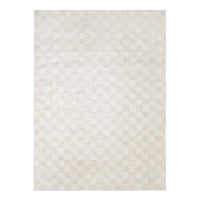 Textured white rug on a white background