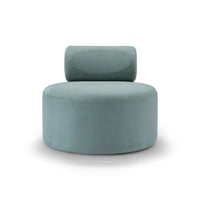 Modern teal chair on a white background