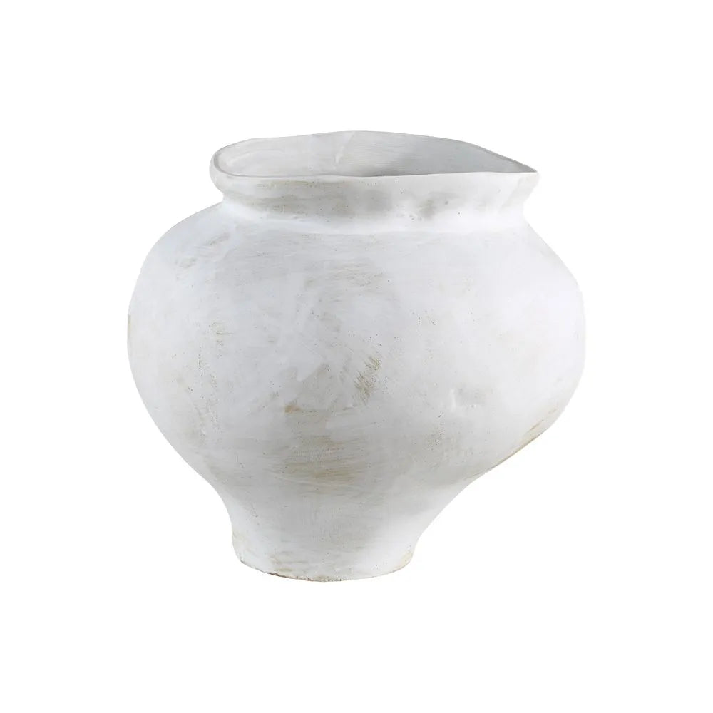 White marble vase on a white background